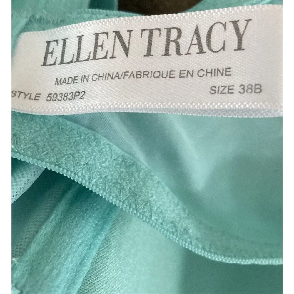 Ellen Tracy 59983P2 Underwire Bra Women Sz 38B Green Lightly Padded T Shirt Bra